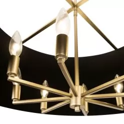Coco 364P08MBFG 8-Light Pendant Light - Matte Black/French Gold -Lighting Decoration Store 364P08MBFG Detail 1