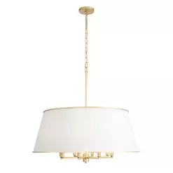 Coco 364P08MWFG 8-Light Pendant Light - Matte White/French Gold -Lighting Decoration Store 364P08MWFG
