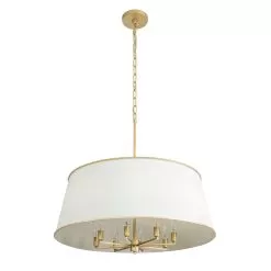 Coco 364P08MWFG 8-Light Pendant Light - Matte White/French Gold -Lighting Decoration Store 364P08MWFG 4