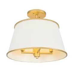 Coco 364S04MWFG 4-Light Semi-Flush - Matte White/French Gold