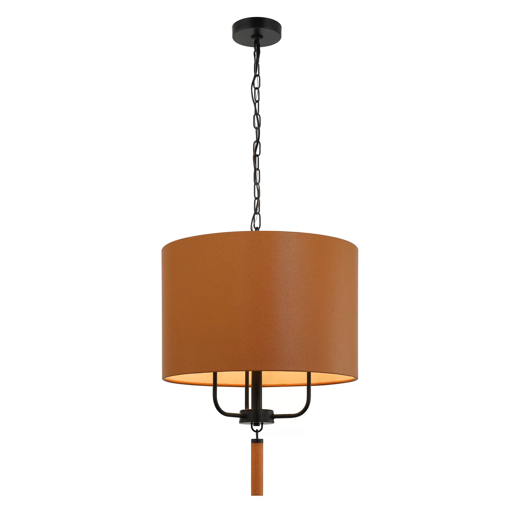 Secret Agent 368P03BLC 3-Light Pendant Light - Black/Camel Leather 1 Secret Agent 368P03BLC 3-Light Pendant Light - Black/Camel Leather