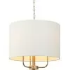 Secret Agent 368P03GOW 3-Light Pendant Light - Painted Gold/White Leather