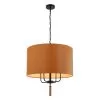 Secret Agent 368P04BLC 4-Light Pendant Light - Black/Camel Leather