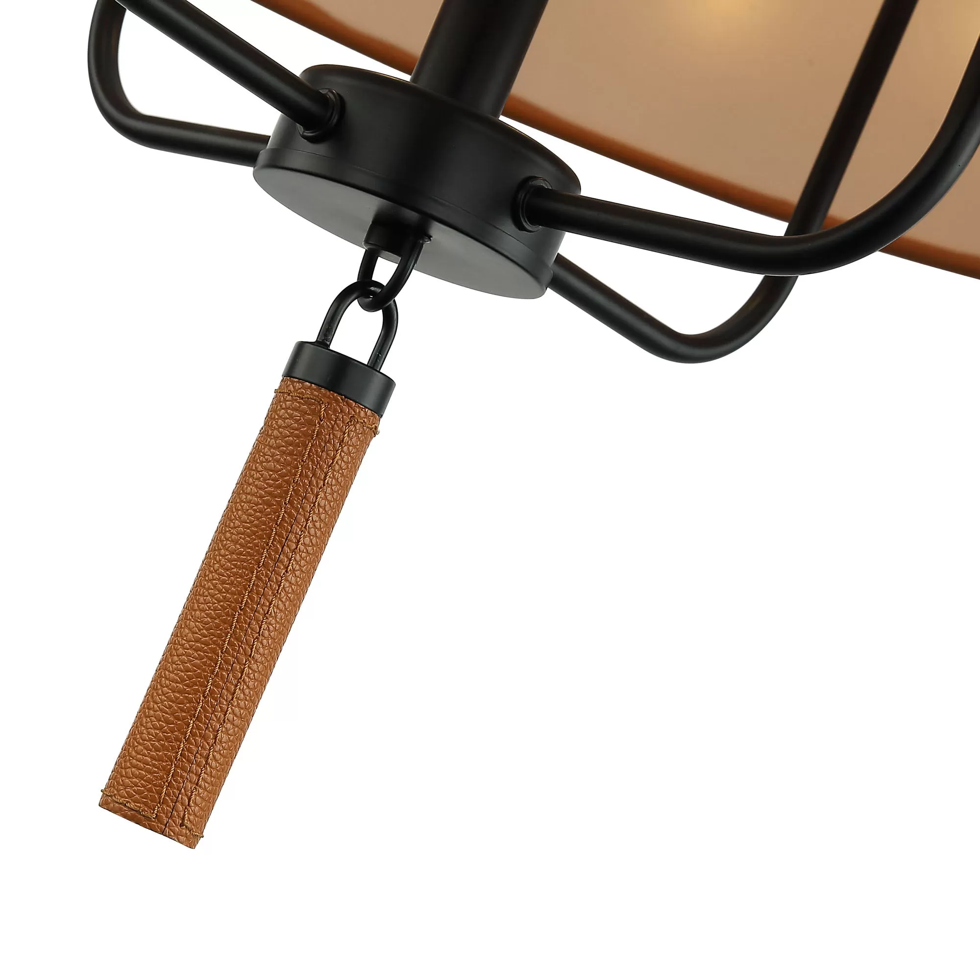 Secret Agent 368P04BLC 4-Light Pendant Light - Black/Camel Leather 2 Secret Agent 368P04BLC 4-Light Pendant Light - Black/Camel Leather - Image 2