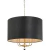 Secret Agent 368P04GOB 4-Light Pendant Light - Painted Gold/Black Leather