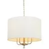 Secret Agent 368P04GOW 4-Light Pendant Light - Painted Gold/White Leather