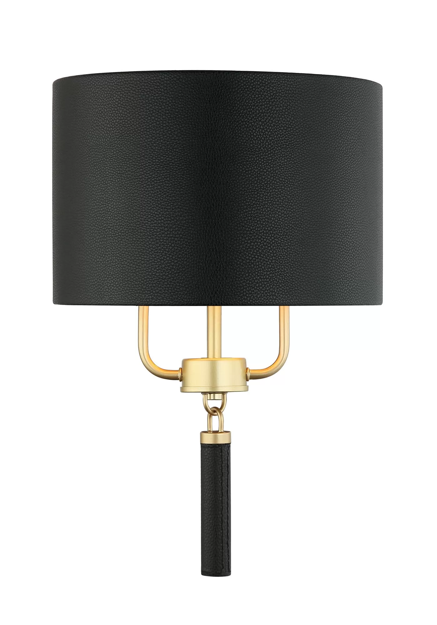 Secret Agent 368W02GOB 2-Light Wall Sconce - Painted Gold/Black Leather 1 Secret Agent 368W02GOB 2-Light Wall Sconce - Painted Gold/Black Leather