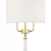 Secret Agent 368W02GOW 2-Light Wall Sconce - Painted Gold/White Leather