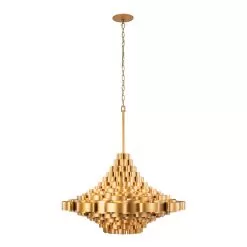 Totally Tubular 369P10AGCB 10-Light Pendant Light - Antique Gold/Carbon Black