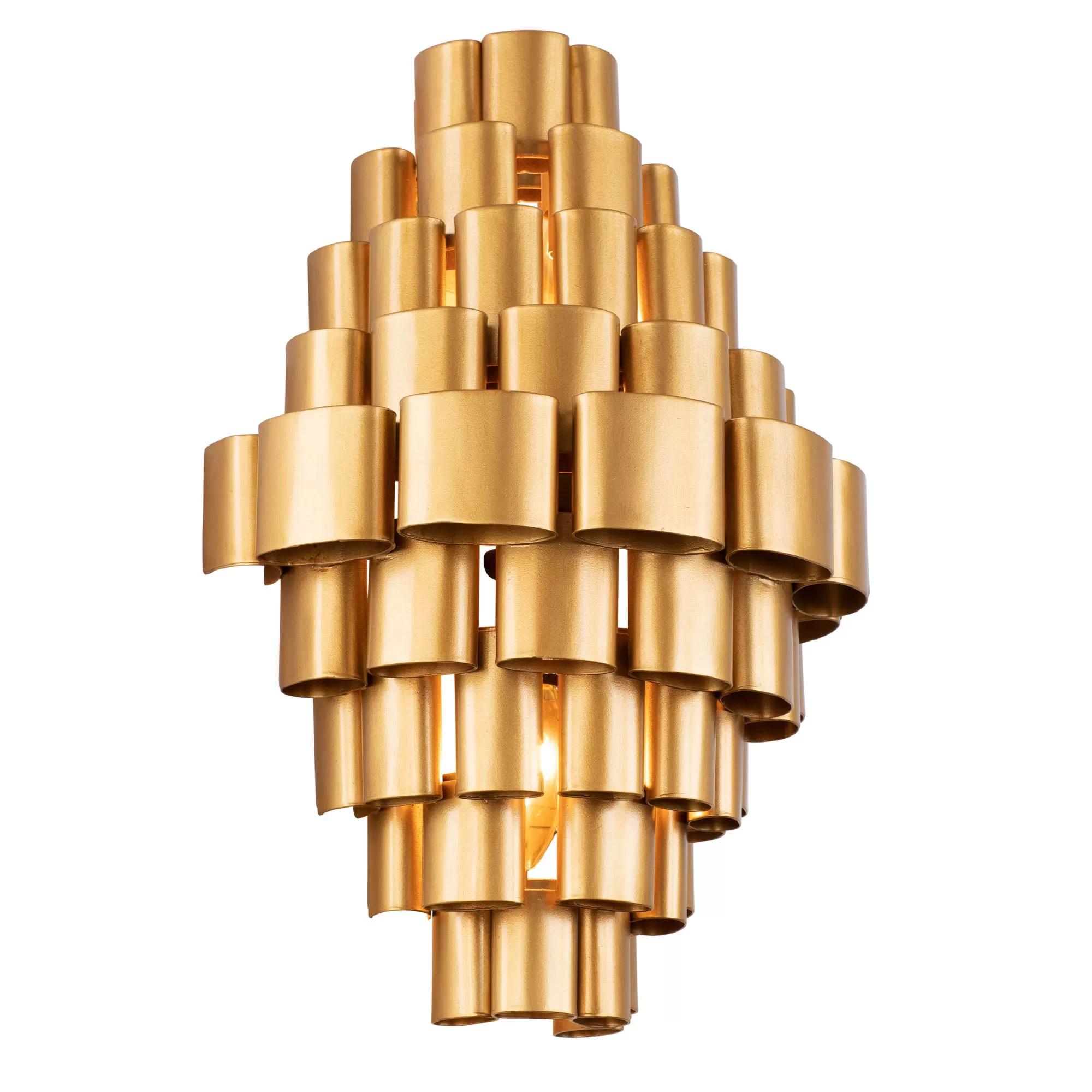 Totally Tubular 369W02AGCB 2-Light Wall Sconce - Antique Gold/Carbon Black 2 Totally Tubular 369W02AGCB 2-Light Wall Sconce - Antique Gold/Carbon Black - Image 2