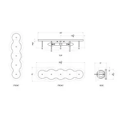 Cosmos 370B02MB 2-Light Vanity Light - Matte Black -Lighting Decoration Store 370B02MB Dimension