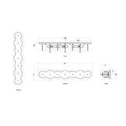 Cosmos 370B03MB 3-Light Vanity Light - Matte Black -Lighting Decoration Store 370B03MB Dimension