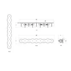 Cosmos 370B04MB 4-Light Vanity Light - Matte Black -Lighting Decoration Store 370B04MB Dimension