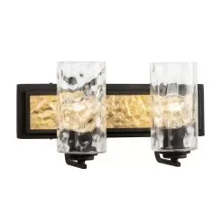 Hammer Time 371B02CBFG 2-Light Vanity Light - Carbon/French Gold -Lighting Decoration Store 371B02CBFG