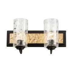 Hammer Time 371B02CBFG 2-Light Vanity Light - Carbon/French Gold -Lighting Decoration Store 371B02CBFG 3