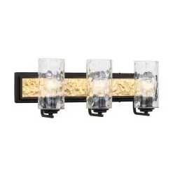 Hammer Time 371B03CBFG 3-Light Vanity Light - Carbon/French Gold -Lighting Decoration Store 371B03CBFG