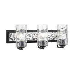 Hammer Time 371B03CBPS 3-Light Vanity Light - Carbon/Polished Stainless -Lighting Decoration Store 371B03CBPS