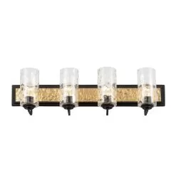 Hammer Time 371B04CBFG 4-Light Vanity Light - Carbon/French Gold -Lighting Decoration Store 371B04CBFG 3