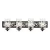 Hammer Time 371B04CBPS 4-Light Vanity Light - Carbon/Polished Stainless