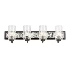 Hammer Time 371B04CBPS 4-Light Vanity Light - Carbon/Polished Stainless -Lighting Decoration Store 371B04CBPS 3