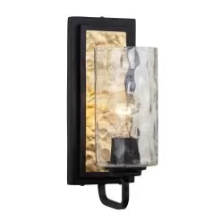 Hammer Time 371W01CBFG 1-Light Wall Sconce - Carbon/French Gold -Lighting Decoration Store 371W01CBFG