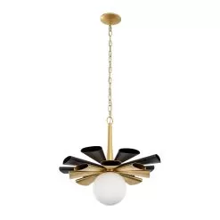 Daphne 372P01LMBFG 1-Light Large Pendant Light - Matte Black/French Gold -Lighting Decoration Store 372P01LMBFG 3