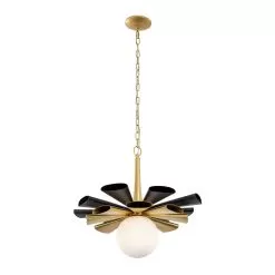 Daphne 372P01LMBFG 1-Light Large Pendant Light - Matte Black/French Gold -Lighting Decoration Store 372P01LMBFG 4