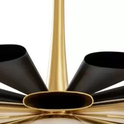 Daphne 372P01LMBFG 1-Light Large Pendant Light - Matte Black/French Gold -Lighting Decoration Store 372P01LMBFG Detail 2