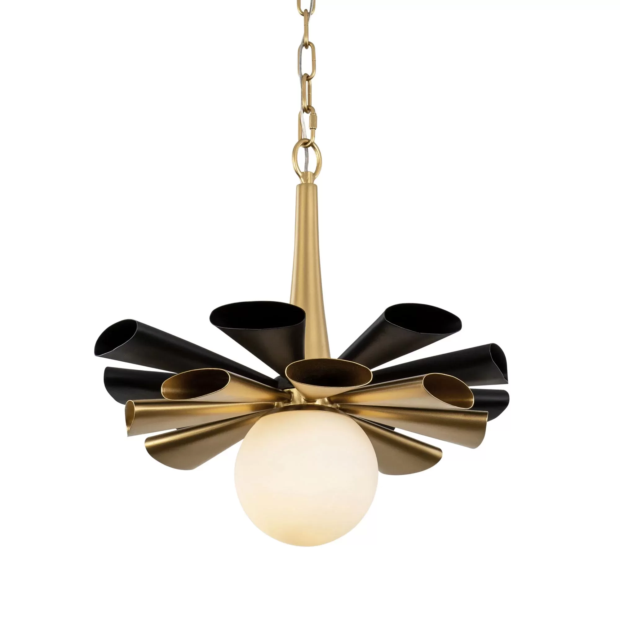 Daphne 372P01MMBFG 1-Light Medium Pendant Light - Matte Black/French Gold 7 Daphne 372P01MMBFG 1-Light Medium Pendant Light - Matte Black/French Gold - Image 7