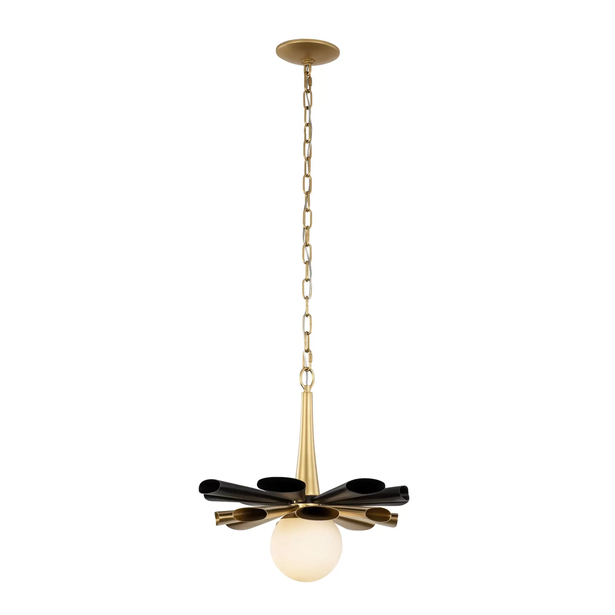 Daphne 372P01MMBFG 1-Light Medium Pendant Light - Matte Black/French Gold 1 Daphne 372P01MMBFG 1-Light Medium Pendant Light - Matte Black/French Gold