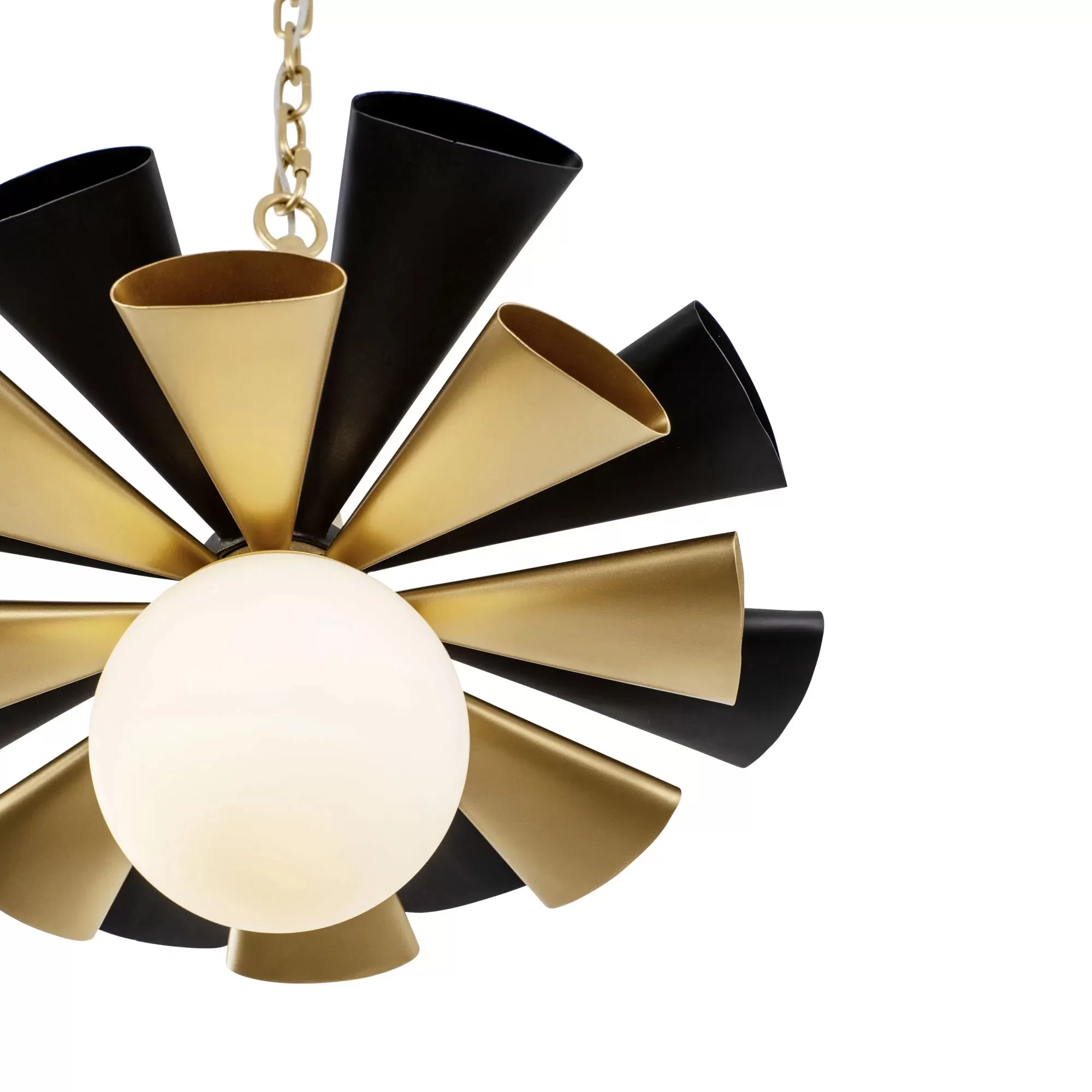 Daphne 372P01MMBFG 1-Light Medium Pendant Light - Matte Black/French Gold 5 Daphne 372P01MMBFG 1-Light Medium Pendant Light - Matte Black/French Gold - Image 5