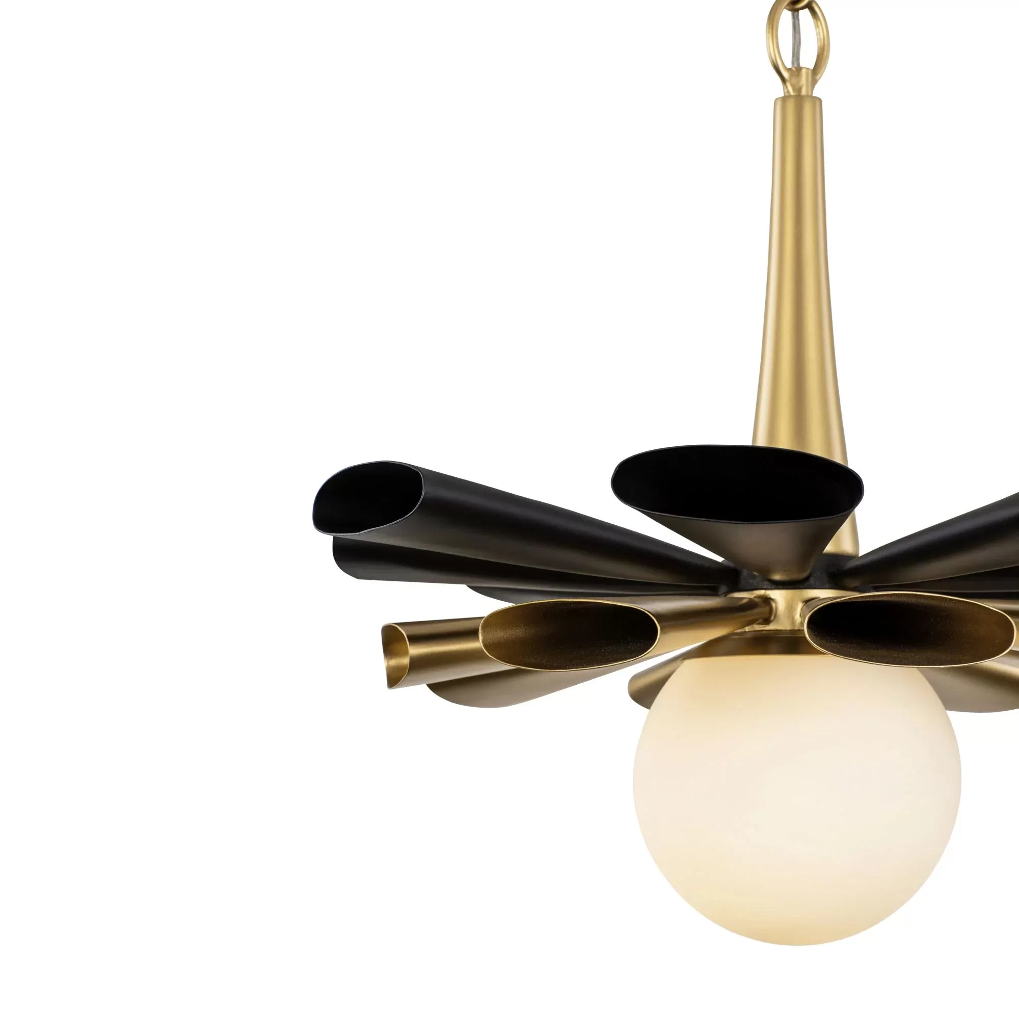 Daphne 372P01MMBFG 1-Light Medium Pendant Light - Matte Black/French Gold 6 Daphne 372P01MMBFG 1-Light Medium Pendant Light - Matte Black/French Gold - Image 6