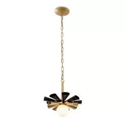 Daphne 372P01SMBFG 1-Light Small Pendant Light - Matte Black/French Gold -Lighting Decoration Store 372P01SMBFG 4