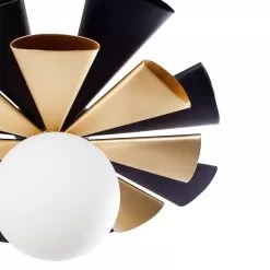 Daphne 372S01LMBFG 1-Light Ceiling Light - Matte Black/French Gold -Lighting Decoration Store 372S01LMBFG Detail 1