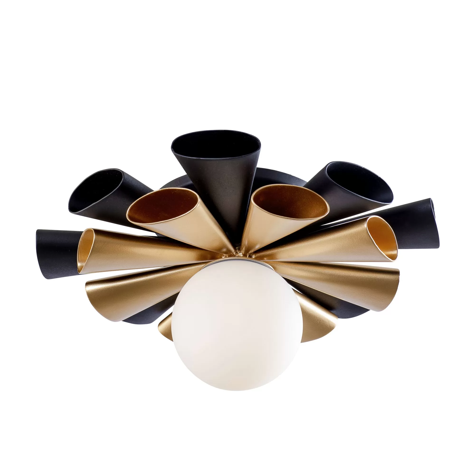 Daphne 372S01SMBFG 1-Light Ceiling Light - Matte Black/French Gold 1 Daphne 372S01SMBFG 1-Light Ceiling Light - Matte Black/French Gold