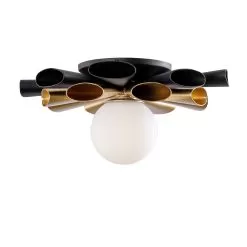 Daphne 372S01SMBFG 1-Light Ceiling Light - Matte Black/French Gold 5 Daphne 372S01SMBFG 1-Light Ceiling Light - Matte Black/French Gold -Lighting Decoration Store 372S01SMBFG 2