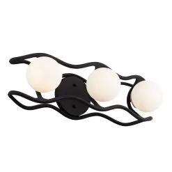 Black Betty 374B03CBFG 3-Light Vanity Light - Carbon/French Gold -Lighting Decoration Store 374B03CBFG