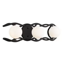 Black Betty 374B03CBFG 3-Light Vanity Light - Carbon/French Gold -Lighting Decoration Store 374B03CBFG 2