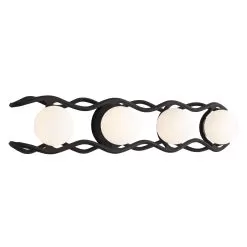 Black Betty 374B04CBFG 4-Light Vanity Light - Carbon/French Gold -Lighting Decoration Store 374B04CBFG 2