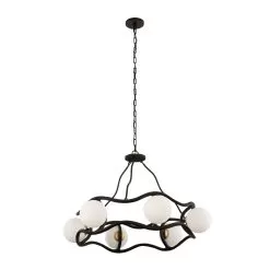 Black Betty 374C06CBFG 6-Light Chandelier - Carbon/French Gold -Lighting Decoration Store 374C06CBFG 2