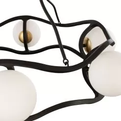 Black Betty 374C06CBFG 6-Light Chandelier - Carbon/French Gold -Lighting Decoration Store 374C06CBFG Detail 1