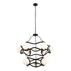 Black Betty 374C09CBFG 9-Light Chandelier - Carbon/French Gold -Lighting Decoration Store 374C09CBFG 1
