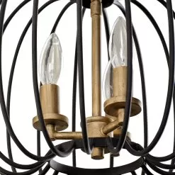Nico 375M03CBHG 3-Light Mini Pendant Light - Carbon/Havana Gold -Lighting Decoration Store 375M03CBHG Detail 1