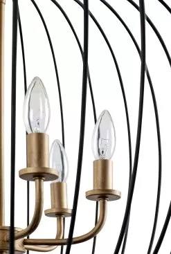 Nico 375P06CBHG 6-Light Pendant Light - Carbon/Havana Gold -Lighting Decoration Store 375P06CBHG Detail 1