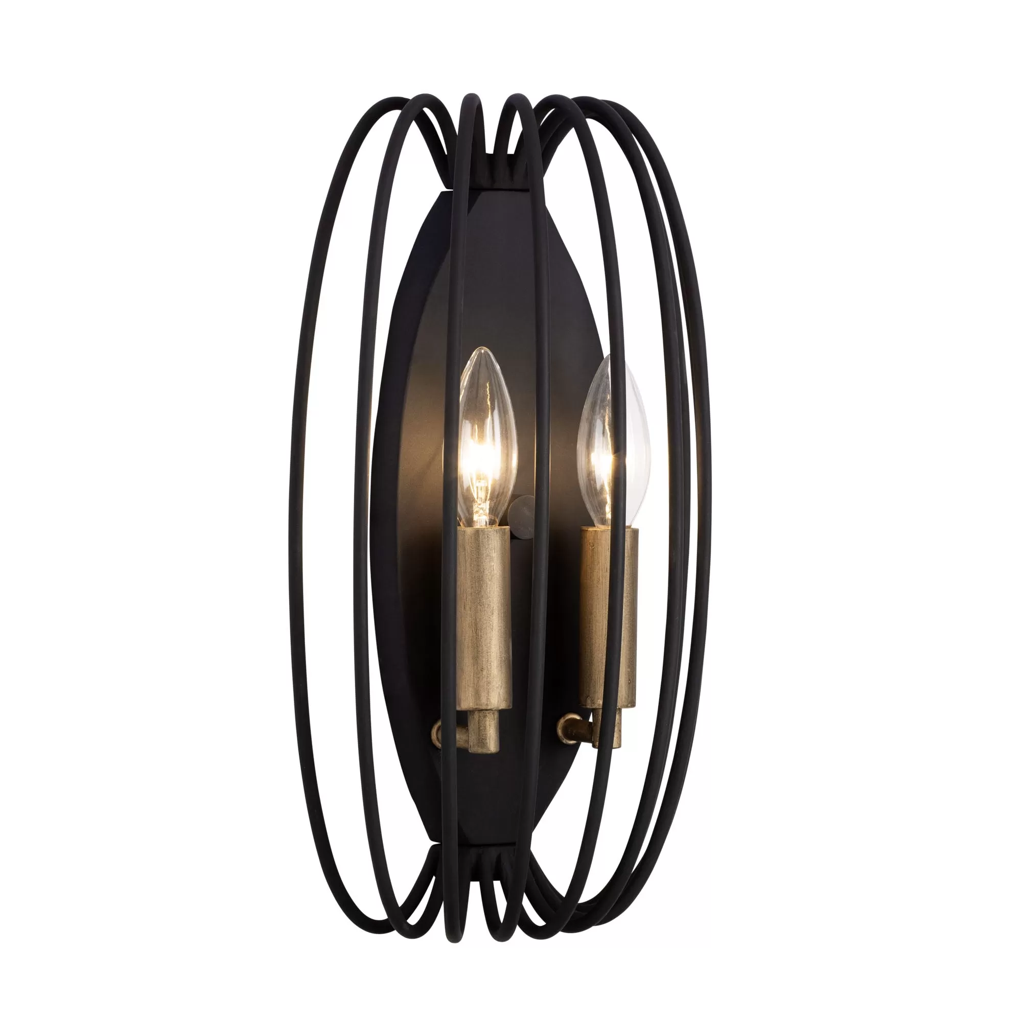 Nico 375W02CBHG 2-Light Wall Sconce - Carbon/Havana Gold 2 Nico 375W02CBHG 2-Light Wall Sconce - Carbon/Havana Gold - Image 2