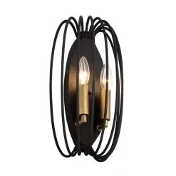 Nico 375W02CBHG 2-Light Wall Sconce - Carbon/Havana Gold 8 Nico 375W02CBHG 2-Light Wall Sconce - Carbon/Havana Gold -Lighting Decoration Store 375W02CBHG 2