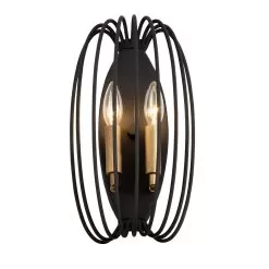Nico 375W02CBHG 2-Light Wall Sconce - Carbon/Havana Gold