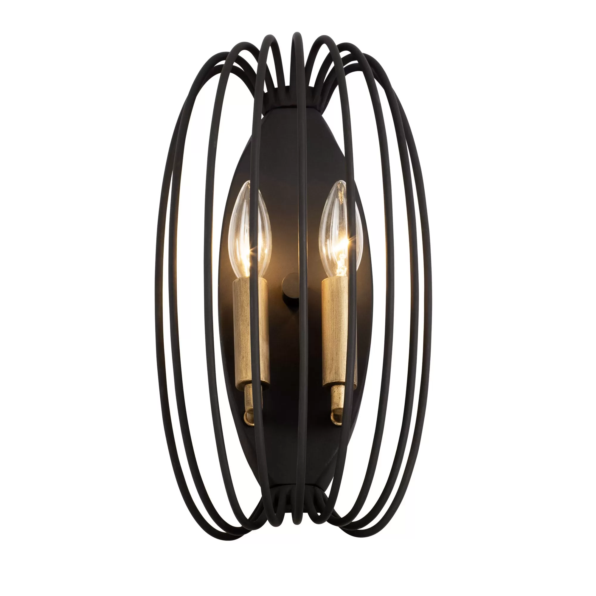 Nico 375W02CBHG 2-Light Wall Sconce - Carbon/Havana Gold 1 Nico 375W02CBHG 2-Light Wall Sconce - Carbon/Havana Gold