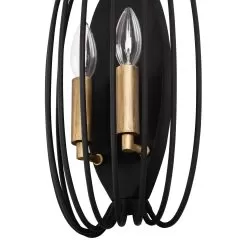 Nico 375W02CBHG 2-Light Wall Sconce - Carbon/Havana Gold 7 Nico 375W02CBHG 2-Light Wall Sconce - Carbon/Havana Gold -Lighting Decoration Store 375W02CBHG Detail 1