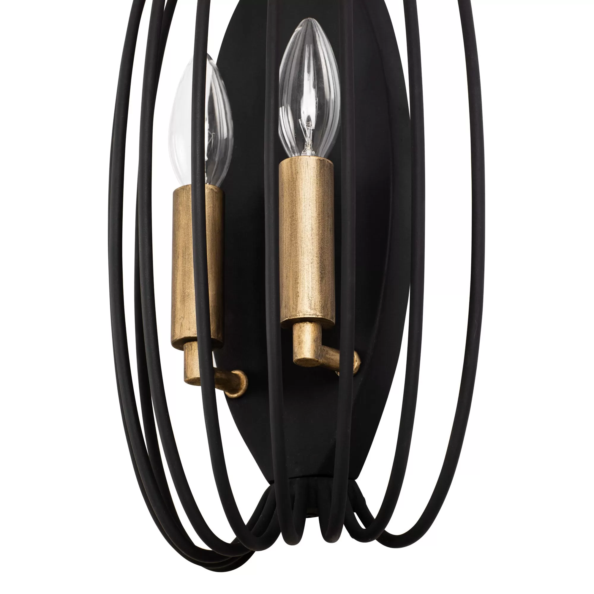 Nico 375W02CBHG 2-Light Wall Sconce - Carbon/Havana Gold 3 Nico 375W02CBHG 2-Light Wall Sconce - Carbon/Havana Gold - Image 3
